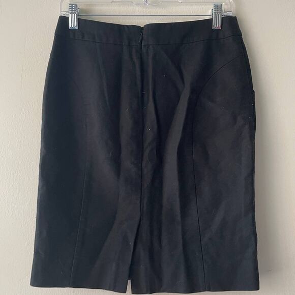 J. Crew Black "The Pencil" Textured Skirt w Princess Cut & Diagonal Pockets - 4 - Picture 2 of 7